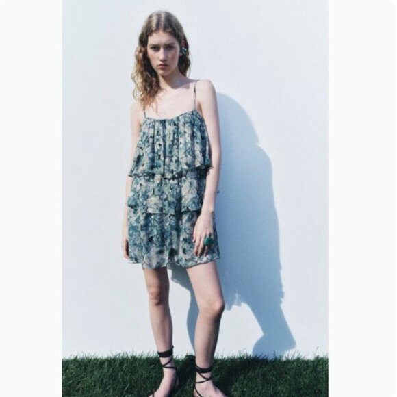 ZARA Artistic Tiered Ruffle Dress Sizes S, L NEW WITH TAG! - Picture 4 of 9